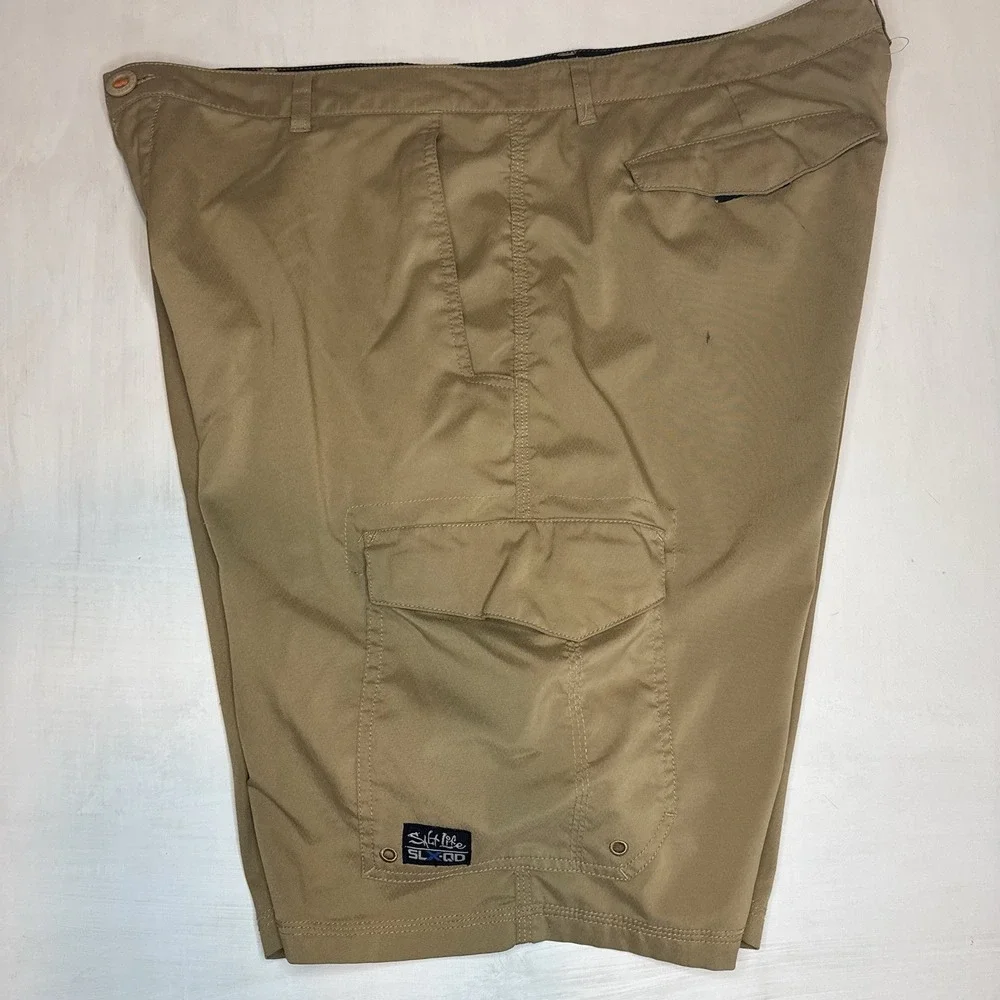 Salt Life La Vida Shorts Men's 40 Khaki Cargo Vapor Stretch Tan Outdoor Tactical